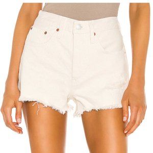 Levi White Jean Shorts